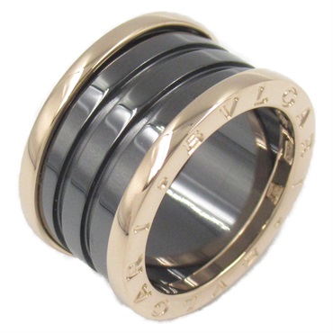BVLGARI B-zero 1 ceramic Ring 18KPG Gold Black Used Unisex US size 6 #51