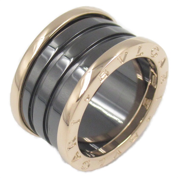 BVLGARI B-zero 1 ceramic Ring 18KPG Gold Black Used Unisex US size 6 #51