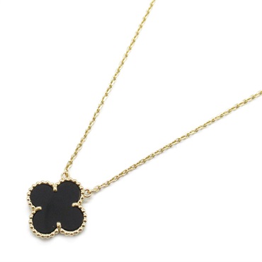 Van Cleef & Arpels Vintage Alhambra Necklace Onyx 18KYG Gold Black Used women