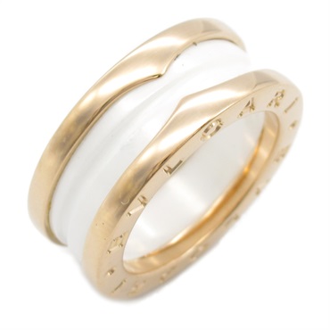 BVLGARI B-zero 1 ceramic Ring 18KPG Gold White Used women US size 4.75 #49