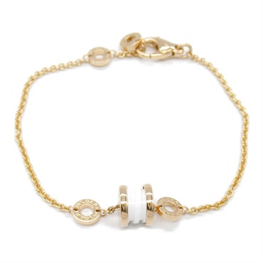 BVLGARI B-zero 1 Ceramic Bracelet 358377 18KPG Pink Rose Gold White Used Women
