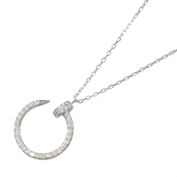 CARTIER Juste un Clou Diamond Necklace Pendant 18KWG White Gold Used women