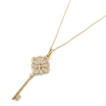 TIFFANY＆CO Knotkey Necklace Diamond 18KPG Pink Rose Gold Used women Pendant
