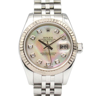 ROLEX Datejust 10P Diamond D Wrist Watch 179174G Automatic winding K18WG（White Gold） Stainless Steel