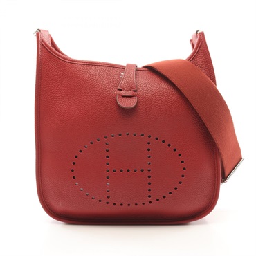 HERMES Evelyne 3 PM Shoulder crossbody Bag 056277CK Taurillon Clemence SHW red