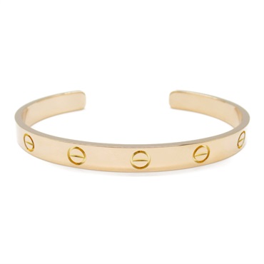 CARTIER Love Open Bangle Bracelet 18KPG Pink Rose Gold Used Women #17