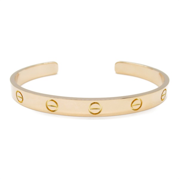 CARTIER Love Open Bangle Bracelet 18KPG Pink Rose Gold Used Women #17