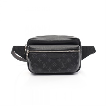 LOUIS VUITTON Bum bag outdoor M30245 Taigalama leather Black Used mens crossbody