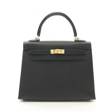 HERMES Kelly 25 2way Handbag 038416CC Epsom leather Black Used Women GHW W