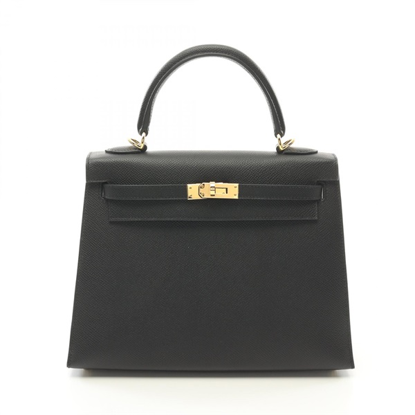 HERMES Kelly 25 2way Handbag 038416CC Epsom leather Black Used Women GHW W