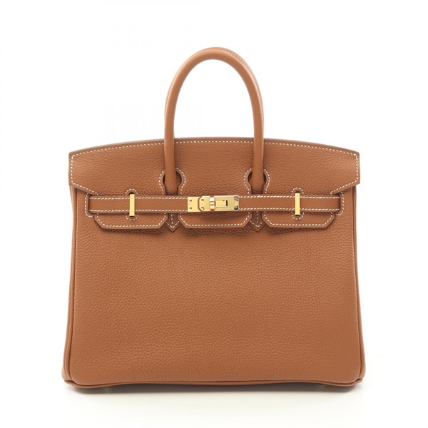 HERMES Birkin 25 Hand bag B 041344CC Togo leather Gold brown GHW