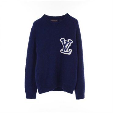 LOUIS VUITTON LV Intarsia knitwear RM202M VSS HJN18W wool Yak Blue Used mens L