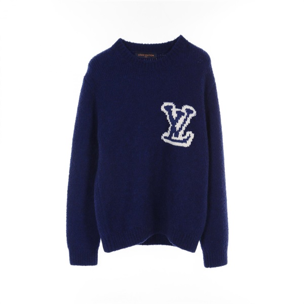LOUIS VUITTON LV Intarsia knitwear RM202M VSS HJN18W wool Yak Blue Used mens L