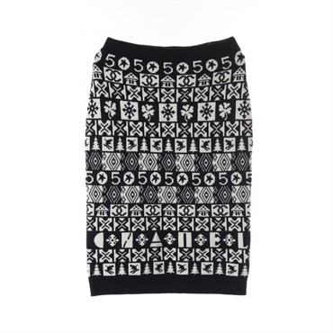CHANEL Coco Neige skirt P62261K47646 cashmere Black White Used Women size 36