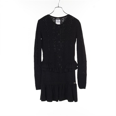 CHANEL Tops and skirts set P32710/P32751 Rayon Black Used Women size 38