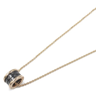 BVLGARI B-zero 1 Necklace Ceramic Pendant 18KPG Pink Rose Gold Black Used Unisex