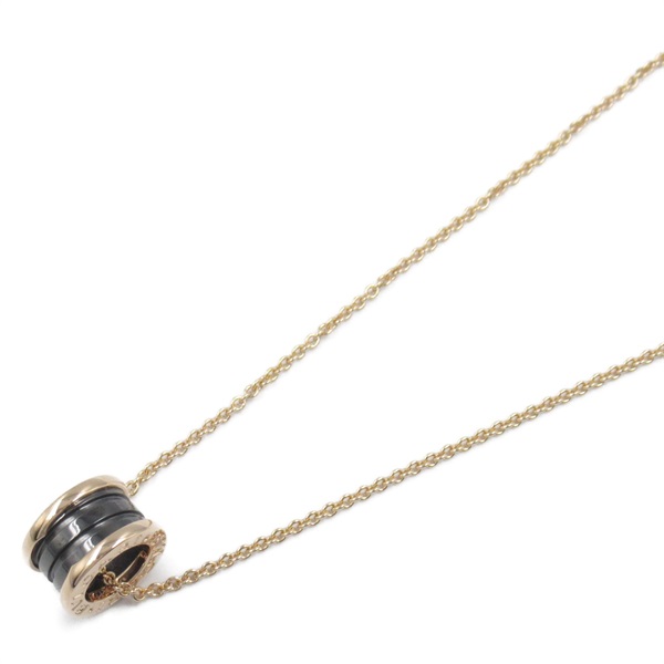 BVLGARI B-zero 1 Necklace Ceramic Pendant 18KPG Pink Rose Gold Black Used Unisex