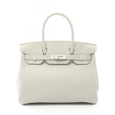 HERMES Birkin 30 Hand bag C Taurillon Clemence Gris pale Used SHW