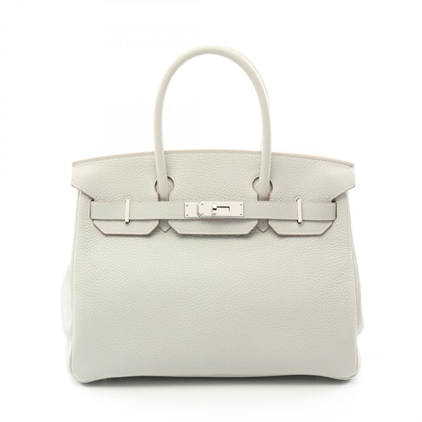 HERMES Birkin 30 Hand bag C Taurillon Clemence Gris pale Used SHW