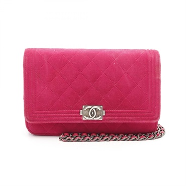 CHANEL Boy Chanel Matelasse Crossbody Chain Shoulder Bag A80287 Fabric Lambskin