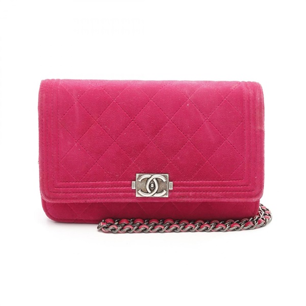 CHANEL Boy Chanel Matelasse Crossbody Chain Shoulder Bag A80287 Fabric Lambskin