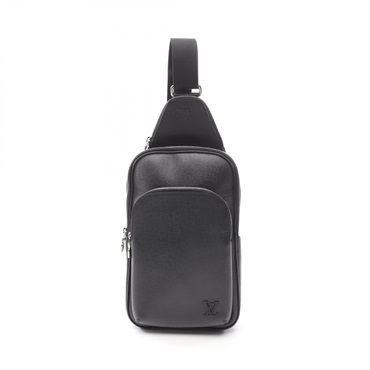 LOUIS VUITTON Avenue sling bag crossbody M30863 Taiga leather Black Used mens LV