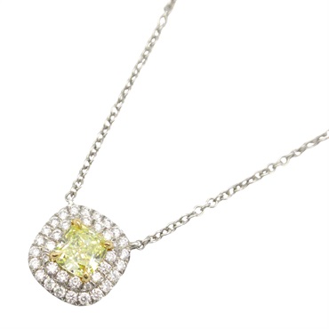 TIFFANY＆CO Solest Necklace Diamond Pt950 Platinum 18KWG Gold Used women Pendant