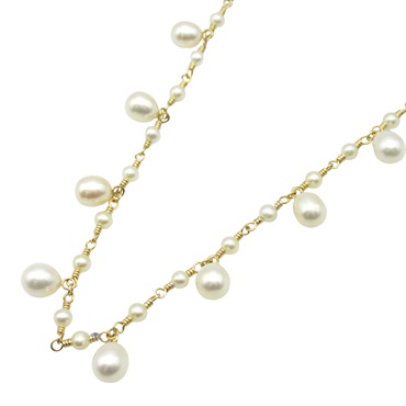 TIFFANY＆CO Pearl Necklace 18KYG Yellow Gold Pearl White Used women
