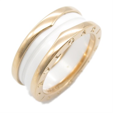 BVLGARI B-zero 1 ceramic Ring 18KPG Pink Rose Gold Used women #56 US size 7.5