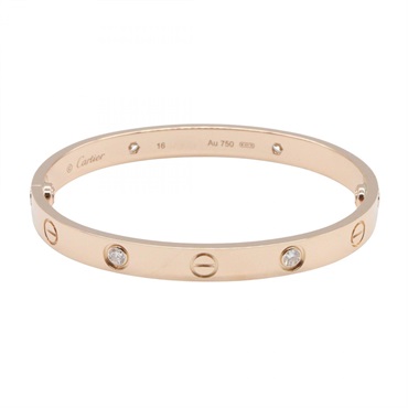 CARTIER Love 4P Diamond Bracelet B6069917 18KPG Pink Rose Gold Used Women