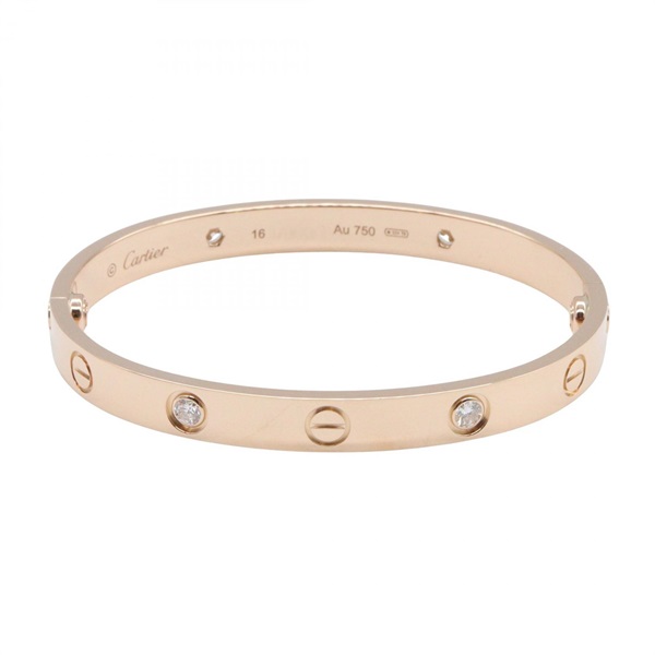 CARTIER Love 4P Diamond Bracelet B6069917 18KPG Pink Rose Gold Used Women