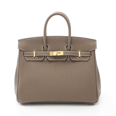 HERMES Birkin 25 Hand bag U Togo leather Etoupe Grey Used GHW