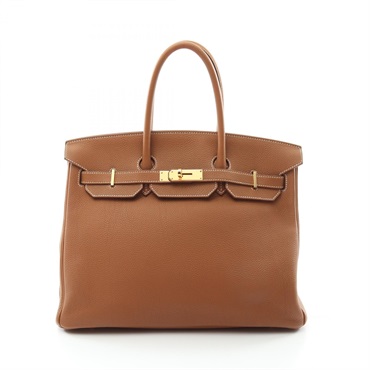 HERMES Birkin 35 Hand bag B Togo leather Brown Gold Used GHW