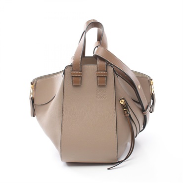 LOEWE HAMMOCK SMALL 2way shoulder Handbag 387.30.S35 leather Beige Brown Used