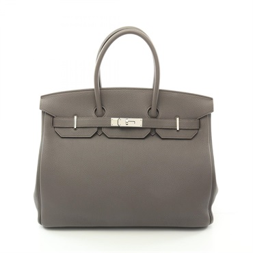 HERMES Birkin 35 Hand bag X Togo leather Etain Used SHW