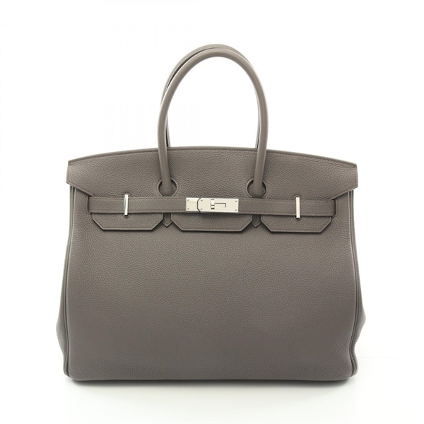 HERMES Birkin 35 Hand bag X Togo leather Etain Used SHW