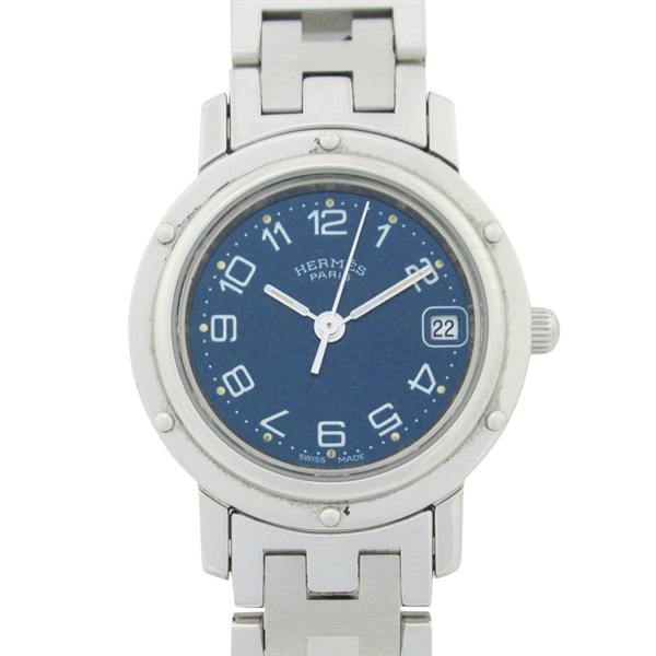 HERMES Clipper Wrist Watch CL4.210 Quartz Stainless Steel Used Women