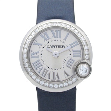 CARTIER Baron Blanc de Cartier Wrist Watch W4BL0002 Quartz SS Leather Used Women