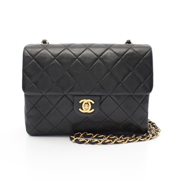 CHANEL Mini Matelasse 20 chain crossbody Shoulder Bag A01163 Lambskin Black GHW