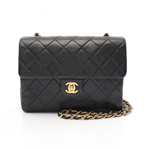 CHANEL Mini Matelasse 20 chain crossbody Shoulder Bag A01163 Lambskin Black GHW