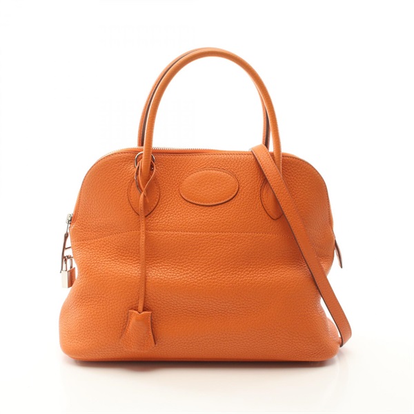 HERMES Bolide 31 Hand shoulder bag N Taurillon Clemence Orange Used SHW