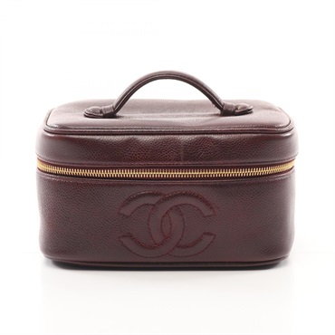 CHANEL COCO Mark Hand vanity bag A01997 leather Bordeaux Used GHW