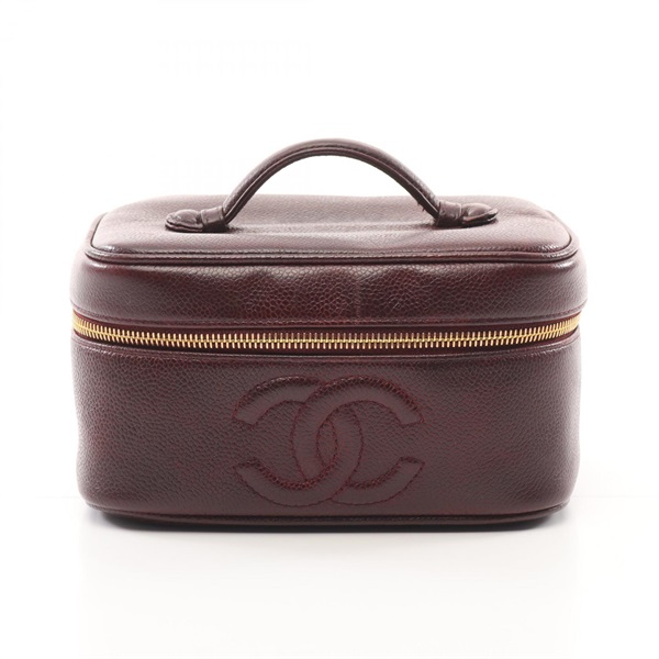 CHANEL COCO Mark Hand vanity bag A01997 leather Bordeaux Used GHW