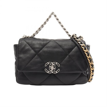 CHANEL 19 dix-neuf Matelasse chain Shoulder crossbody Bag AS1160 leather Black