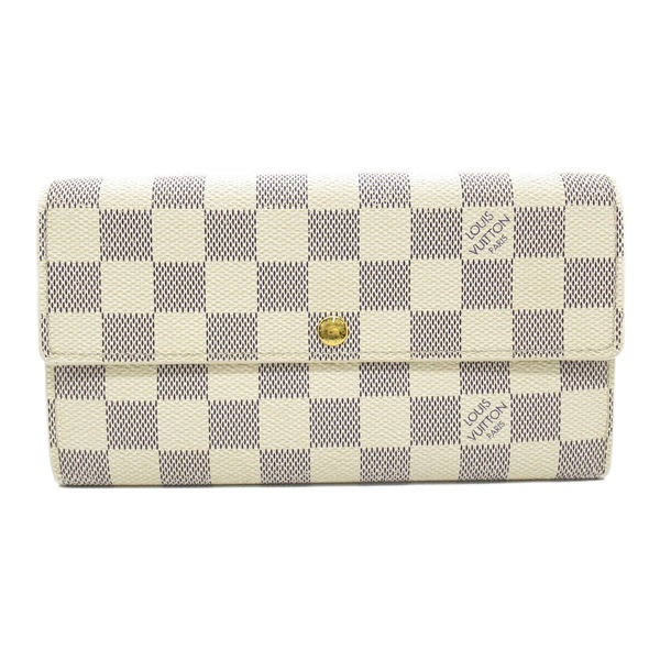 LOUIS VUITTON Portefeuille Sarah Bi-fold Wallet N61735 Damier Azur canvas Used