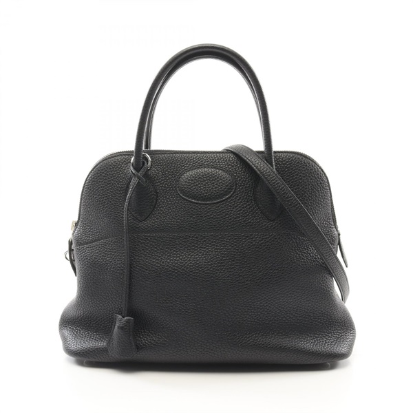 HERMES Bolide31 2way shoulder Handbag Clemence leather Black Used Women T SHW
