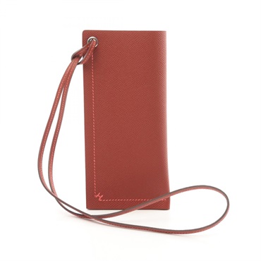 HERMES H Sellier Verso eyeglasses cases U 083585CK Epsom Rouge venitienne Used