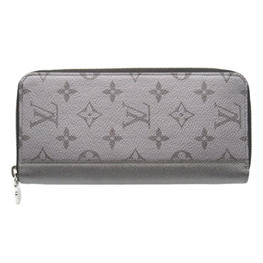 LOUIS VUITTON Zippy Vertical long wallet M30841 Taigalama leather Gray Used mens