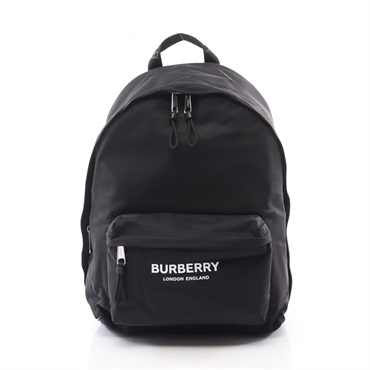 BURBERRY Rucksack Backpack 8021084 Nylon leather Black Used unisex logo