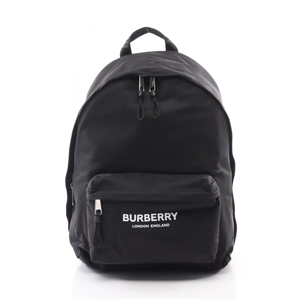 BURBERRY Rucksack Backpack 8021084 Nylon leather Black Used unisex logo